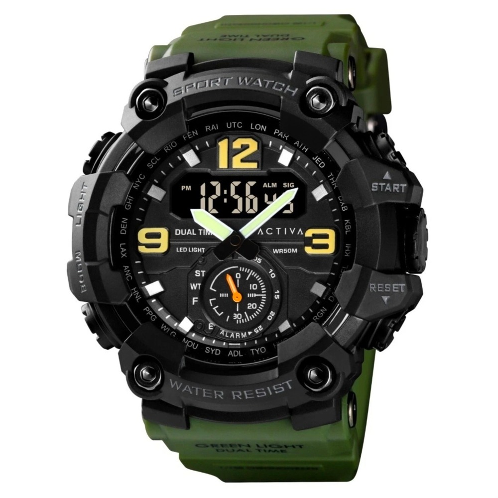 NEW Activa X Invicta BlackOps Digital Men's‎ Watch 56mm Army Green #1111
